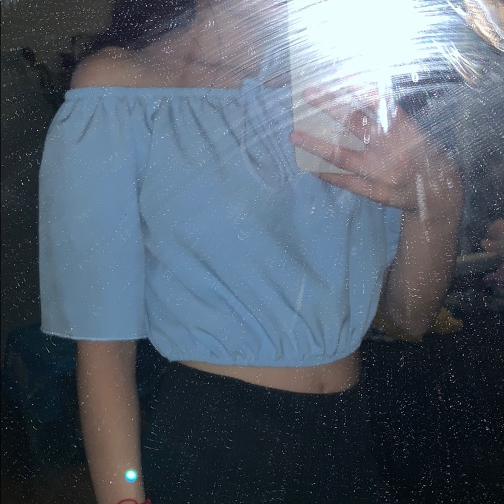 Baby blue crop top